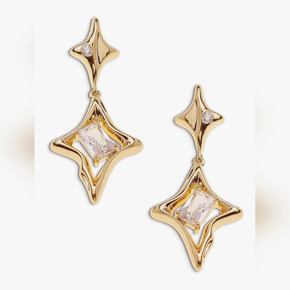 Elegant Gold Drop Earrings‎